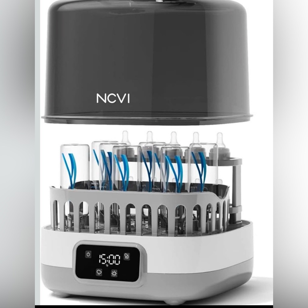 NEW 20-Minute Baby Bottle Steamer Sterilizer and Dryer with 2 Bottle Trays